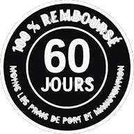 Garantie de remboursement de 60 jours. 100 % remboursé